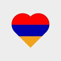 la bandera de armenia en forma de corazón. icono de vector de bandera armenia aislado sobre fondo blanco