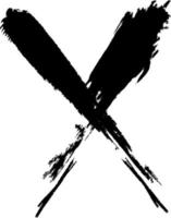 x.grunge letra x vector cruz signo. dibujado a mano x