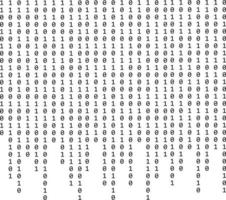 Binary code zero one matrix white background. Technology connection digital data abstract background. vector