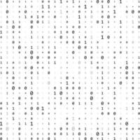 Binary code zero one matrix white background. Technology connection digital data abstract background. vector