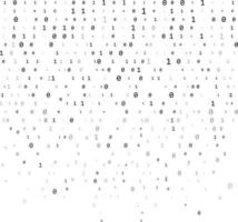 Binary code zero one matrix white background. Technology connection digital data abstract background. vector