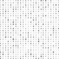 Binary code zero one matrix white background. Technology connection digital data abstract background. vector