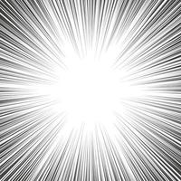 Black radial speed line burst for background design or cartoon template. Comic Book Design Element. Abstract motion lines. Vector stripe pattern.