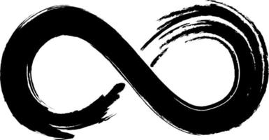 Grunge infinity symbol. Hand painted with black paint. Grunge brush stroke. Modern eternity icon. Graphic design element. Infinite possibilities, endless process. vector