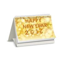 Happy new year 2016 of calendar on bubbles blurred. vector