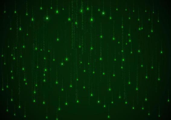 Technology binary background. Binary on green background