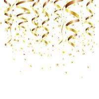 Happy new year background with golden confetti. vector