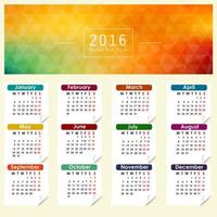 Calendar for 2016. Abstract illustration template design vector