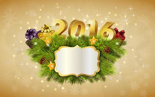 Happy New Year for 2016 decoration billboard.vector