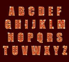 Light Bulb alphabet glamorous showtime theater alphabet vector