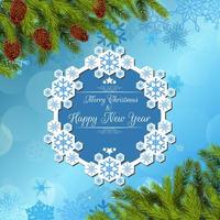 Merry christmas and happy new year background banner and christmas tree. vector