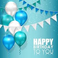 Happy birthday colors on blue water background.vector vector