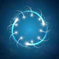 Sparkles blue background with stars round frame.vector vector