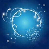 Sparkles blue background with stars round frame.vector vector