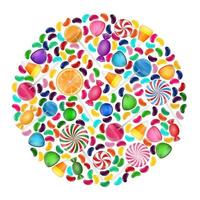 Colorful candy background with concept circle vector