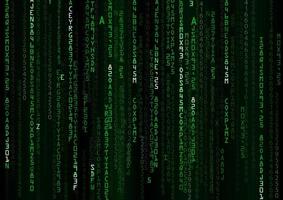 Technology binary background. Binary on green background vector