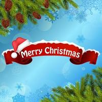 Merry christmas background banner  and christmas tree. vector