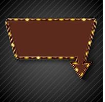 Retro arrow with space for text black background vector
