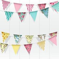 Bunting flags decoration on isolated background vector