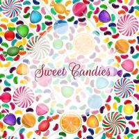 Colorful candy background with jelly beans, and jelly candies vector