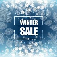 Winter sale banner background vector