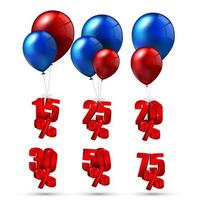 Balloons and discounts on isolated background.vector vector