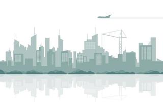 Modern city Panoramic Skyline view Free Vector