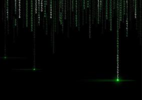 Technology binary background. Binary on green background vector