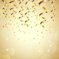 Happy new year background with golden confetti. vector