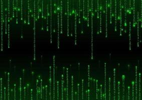 Technology binary background. Binary on green background vector