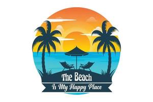 The Beach Is My Happy Place vector