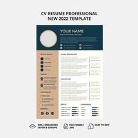 CV Resume professional new 2022 template vector