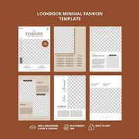 Lookbook minimal fashion template vector