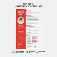 Flat design curriculum vitae template vector