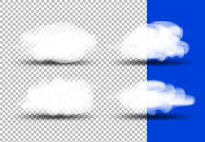 realistic set of clouds vector illustrations