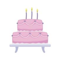 pastel de cumpleaños con velas vector