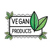 vegan products badge vector