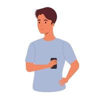 man using smartphone vector