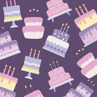 pattern of birthday cakes vector