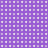 memphis style simple vector xo pattern, grunge texture with symbols of zero and cross.