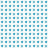 memphis style simple vector xo pattern, grunge texture with symbols of zero and cross.