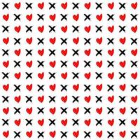 memphis style simple vector xo pattern, grunge texture with symbols of zero and cross.