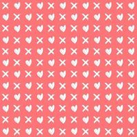 memphis style simple vector xo pattern, grunge texture with symbols of zero and cross.