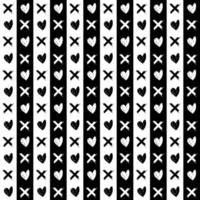 memphis style simple vector xo pattern, grunge texture with symbols of zero and cross.