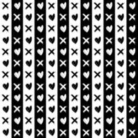 memphis style simple vector xo pattern, grunge texture with symbols of zero and cross.