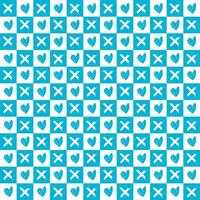 memphis style simple vector xo pattern, grunge texture with symbols of zero and cross.