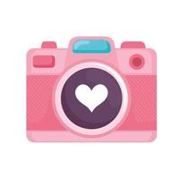 cámara fotográfica rosa vector