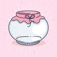 cute mason jar with cloth cap vector