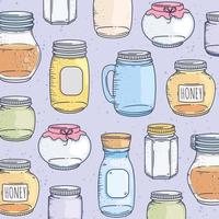 pattern of jars glass vector