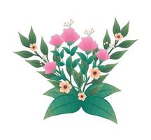 pink and orange flowers vector